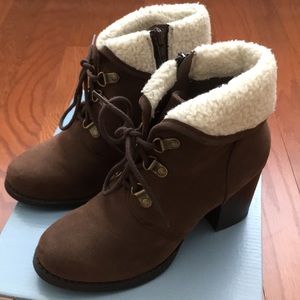 Gently used lace up booties